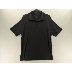 Woolx Polo Shirt Mens Size M Black Merino Wool Blend Short Sleeve Performance